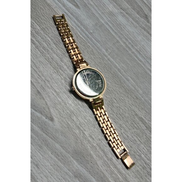 Shyanne Womens Chain Watch Rose Gold Tone Rhinestones Pink Bracelet - Picture 3 of 6